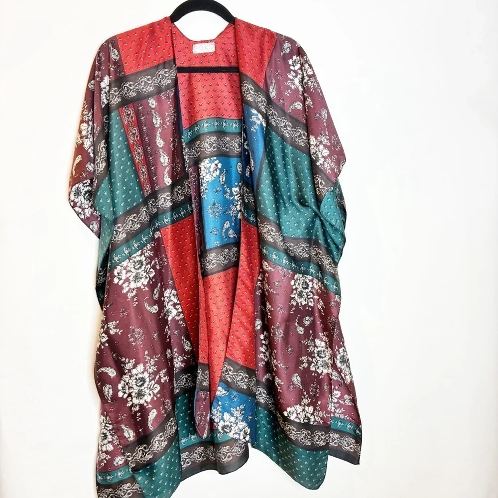 Free People | Mon Cheri Silky Patchwork Kimono